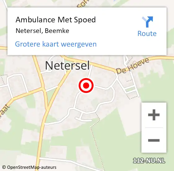 Locatie op kaart van de 112 melding: Ambulance Met Spoed Naar Netersel, Beemke op 18 oktober 2018 08:19