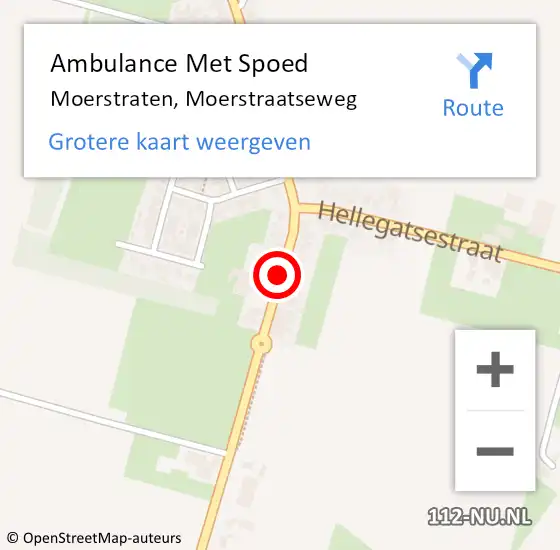 Locatie op kaart van de 112 melding: Ambulance Met Spoed Naar Moerstraten, Moerstraatseweg op 18 oktober 2018 08:26