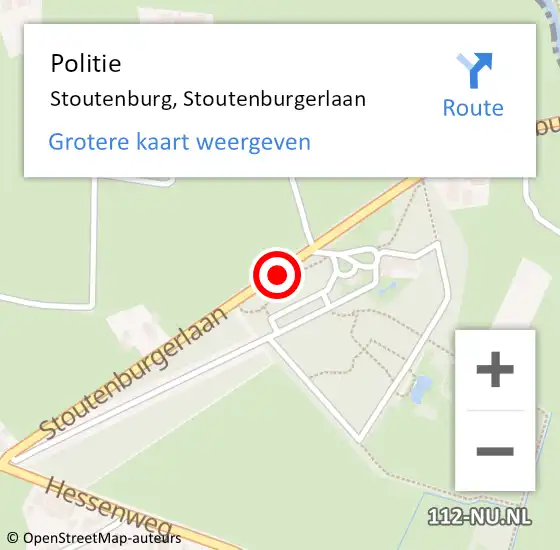 Locatie op kaart van de 112 melding: Politie Stoutenburg, Stoutenburgerlaan op 18 oktober 2018 11:37