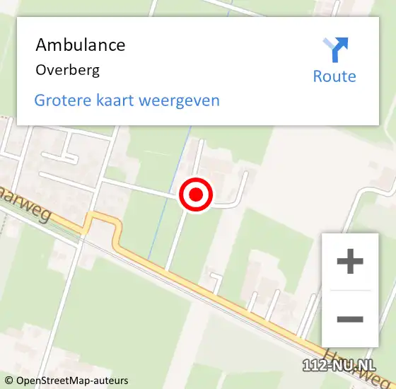 Locatie op kaart van de 112 melding: Ambulance Overberg op 18 oktober 2018 11:48