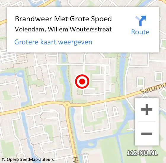 Locatie op kaart van de 112 melding: Brandweer Met Grote Spoed Naar Volendam, Willem Woutersstraat op 18 oktober 2018 11:57