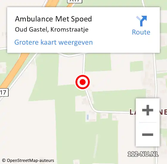 Locatie op kaart van de 112 melding: Ambulance Met Spoed Naar Oud Gastel, Kromstraatje op 18 oktober 2018 16:13