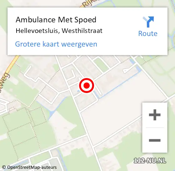 Locatie op kaart van de 112 melding: Ambulance Met Spoed Naar Hellevoetsluis, Westhilstraat op 18 oktober 2018 17:10