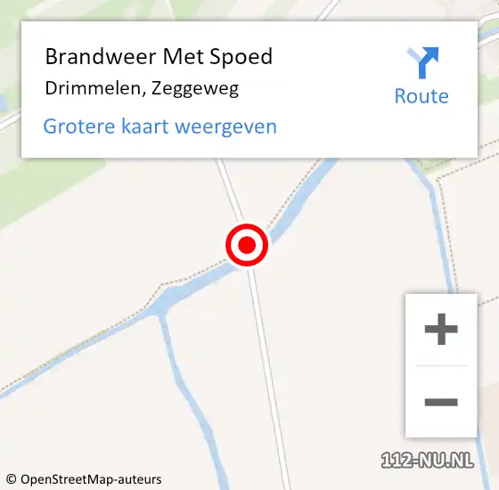 Locatie op kaart van de 112 melding: Brandweer Met Spoed Naar Drimmelen, Zeggeweg op 18 oktober 2018 18:30