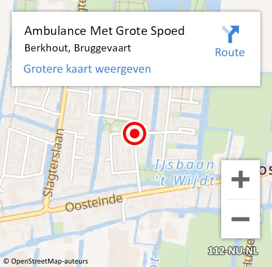 Locatie op kaart van de 112 melding: Ambulance Met Grote Spoed Naar Berkhout, Bruggevaart op 18 oktober 2018 18:32