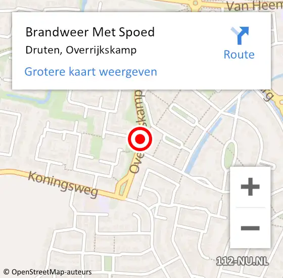 Locatie op kaart van de 112 melding: Brandweer Met Spoed Naar Druten, Overrijkskamp op 18 oktober 2018 19:39