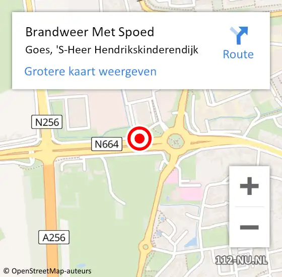 Locatie op kaart van de 112 melding: Brandweer Met Spoed Naar Goes, 'S-Heer Hendrikskinderendijk op 18 oktober 2018 19:47