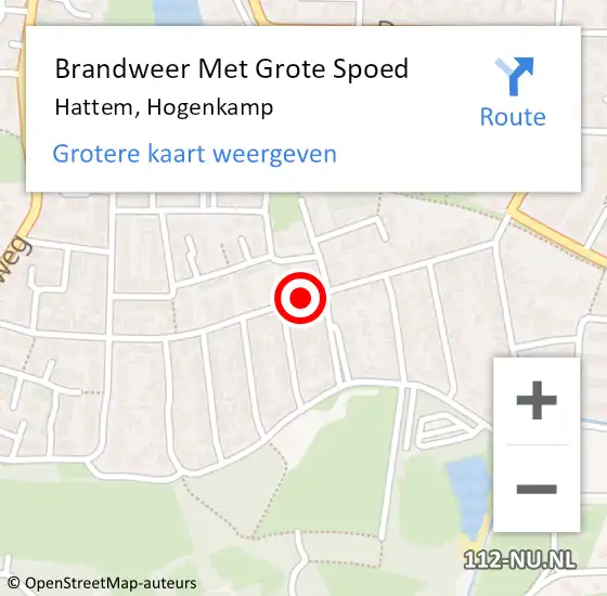 Locatie op kaart van de 112 melding: Brandweer Met Grote Spoed Naar Hattem, Hogenkamp op 18 oktober 2018 20:40