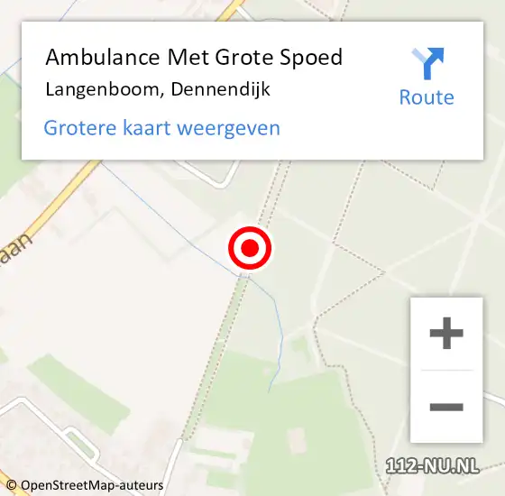 Locatie op kaart van de 112 melding: Ambulance Met Grote Spoed Naar Langenboom, Dennendijk op 18 oktober 2018 23:25