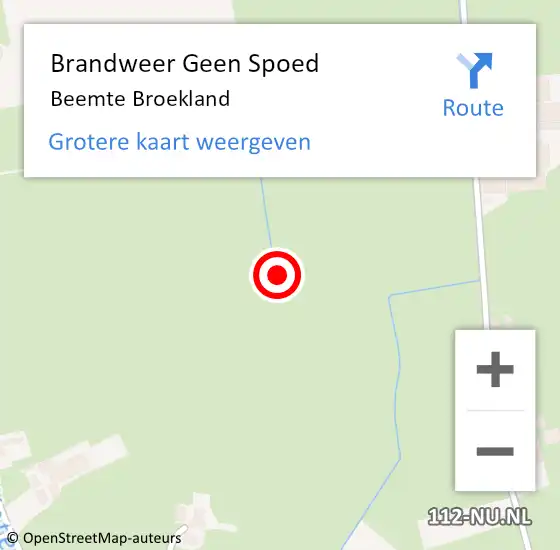 Locatie op kaart van de 112 melding: Brandweer Geen Spoed Naar Beemte Broekland op 19 oktober 2018 03:32