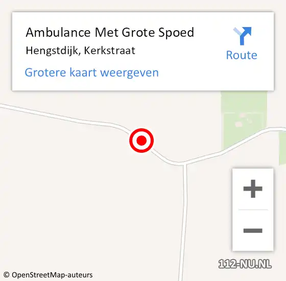 Locatie op kaart van de 112 melding: Ambulance Met Grote Spoed Naar Hengstdijk, Kerkstraat op 19 oktober 2018 07:53