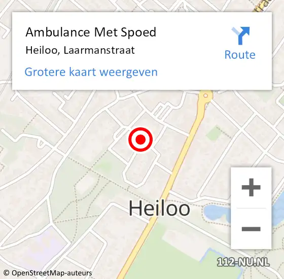 Locatie op kaart van de 112 melding: Ambulance Met Spoed Naar Heiloo, Laarmanstraat op 19 oktober 2018 08:34