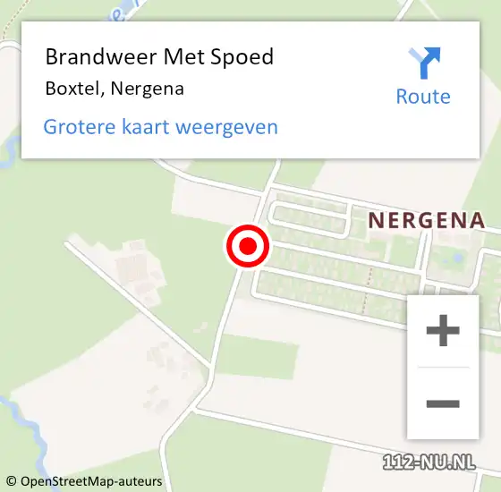 Locatie op kaart van de 112 melding: Brandweer Met Spoed Naar Boxtel, Nergena op 19 oktober 2018 09:31