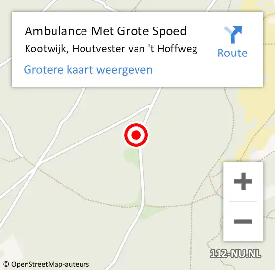 Locatie op kaart van de 112 melding: Ambulance Met Grote Spoed Naar Kootwijk, Houtvester van 't Hoffweg op 19 oktober 2018 10:13