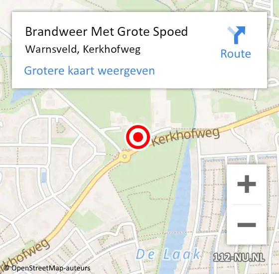 Locatie op kaart van de 112 melding: Brandweer Met Grote Spoed Naar Warnsveld, Kerkhofweg op 19 oktober 2018 10:47