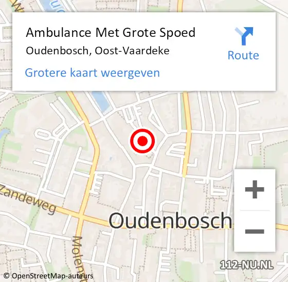 Locatie op kaart van de 112 melding: Ambulance Met Grote Spoed Naar Oudenbosch, Oost-Vaardeke op 19 oktober 2018 13:45