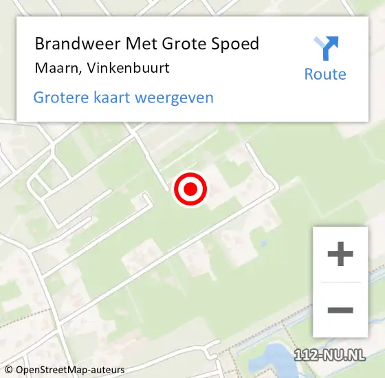 Locatie op kaart van de 112 melding: Brandweer Met Grote Spoed Naar Maarn, Vinkenbuurt op 12 maart 2014 11:32