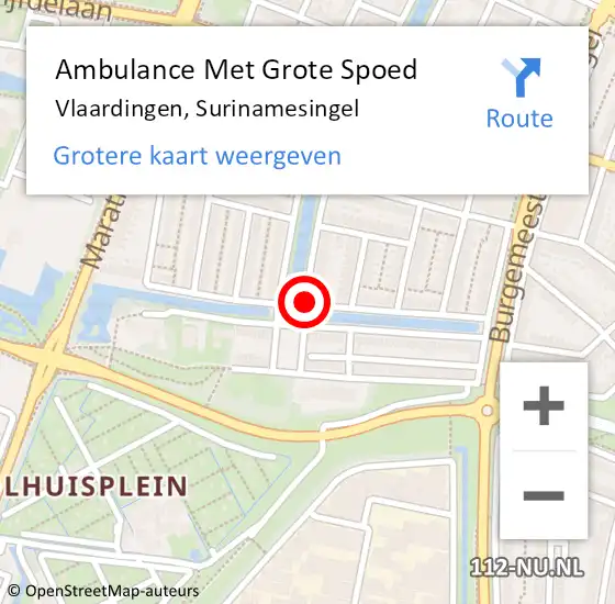 Locatie op kaart van de 112 melding: Ambulance Met Grote Spoed Naar Vlaardingen, Surinamesingel op 19 oktober 2018 16:52