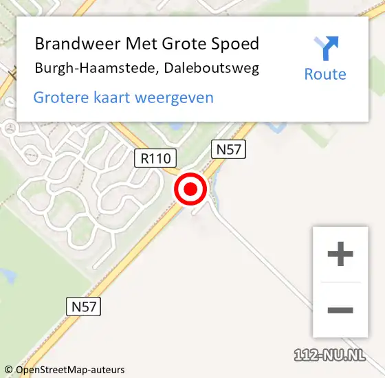 Locatie op kaart van de 112 melding: Brandweer Met Grote Spoed Naar Burgh-Haamstede, Daleboutsweg op 19 oktober 2018 16:54