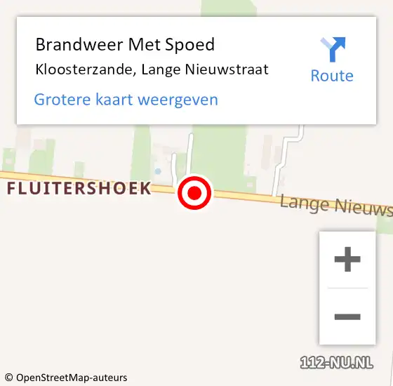 Locatie op kaart van de 112 melding: Brandweer Met Spoed Naar Kloosterzande, Lange Nieuwstraat op 19 oktober 2018 17:10