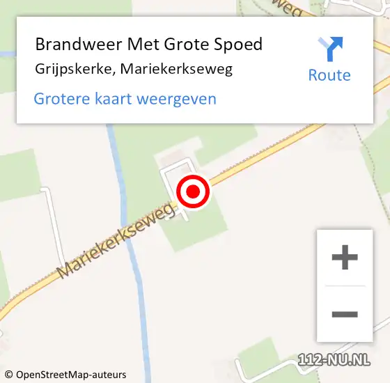 Locatie op kaart van de 112 melding: Brandweer Met Grote Spoed Naar Grijpskerke, Mariekerkseweg op 19 oktober 2018 17:45