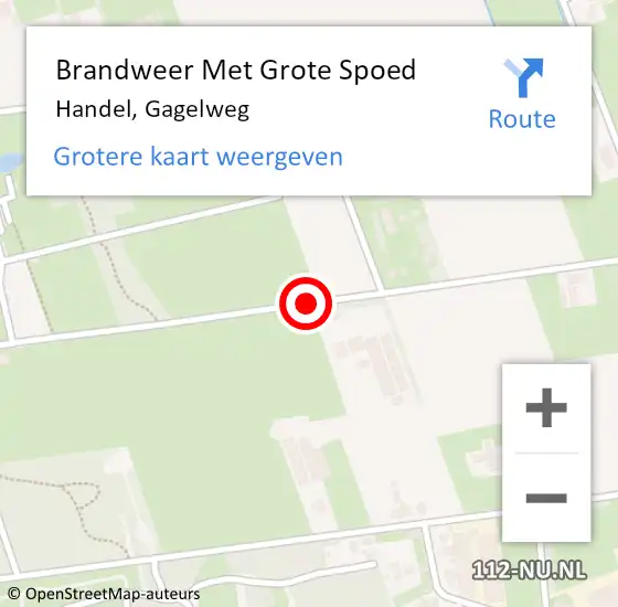 Locatie op kaart van de 112 melding: Brandweer Met Grote Spoed Naar Handel, Gagelweg op 19 oktober 2018 18:38