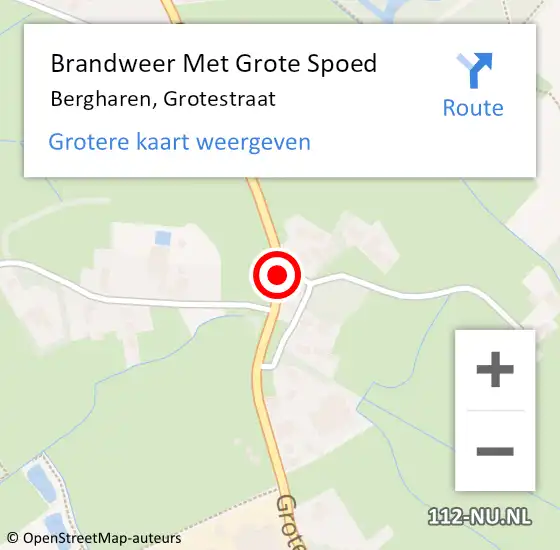 Locatie op kaart van de 112 melding: Brandweer Met Grote Spoed Naar Bergharen, Grotestraat op 19 oktober 2018 20:17