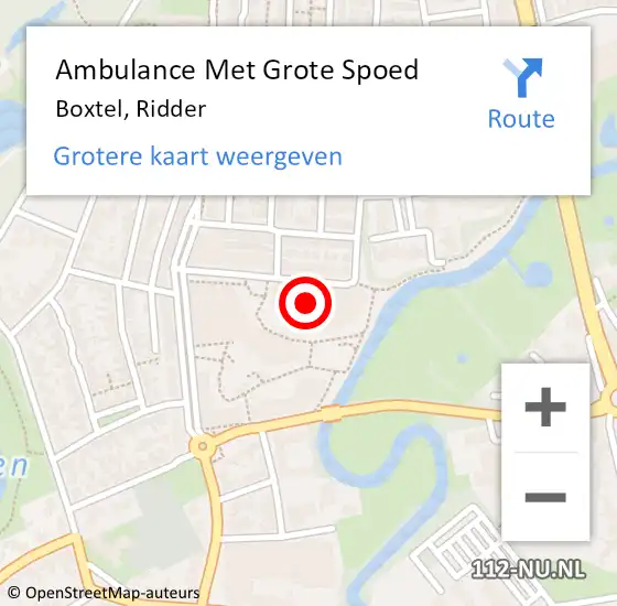 Locatie op kaart van de 112 melding: Ambulance Met Grote Spoed Naar Boxtel, Ridder op 19 oktober 2018 20:32