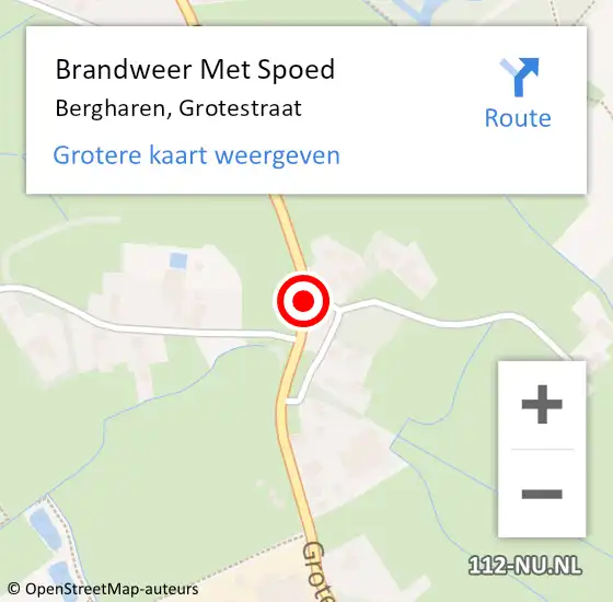 Locatie op kaart van de 112 melding: Brandweer Met Spoed Naar Bergharen, Grotestraat op 19 oktober 2018 21:12