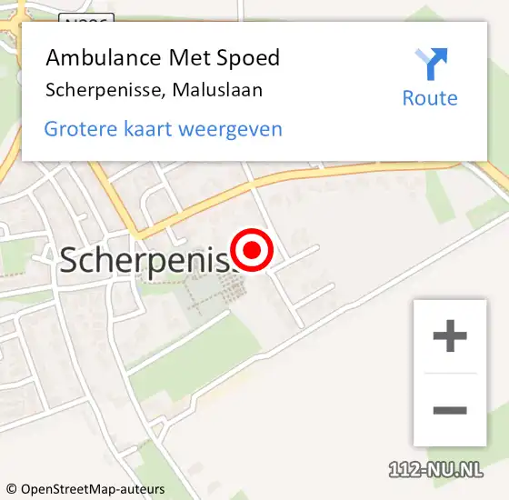 Locatie op kaart van de 112 melding: Ambulance Met Spoed Naar Scherpenisse, Maluslaan op 20 oktober 2018 00:41