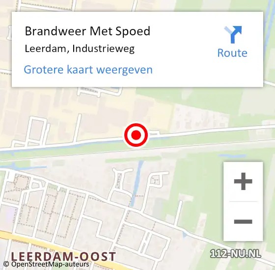 Locatie op kaart van de 112 melding: Brandweer Met Spoed Naar Leerdam, Industrieweg op 20 oktober 2018 00:48