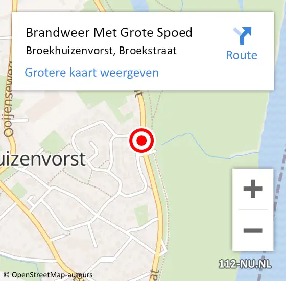 Locatie op kaart van de 112 melding: Brandweer Met Grote Spoed Naar Broekhuizenvorst, Broekstraat op 20 oktober 2018 01:08