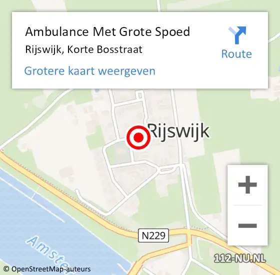 Locatie op kaart van de 112 melding: Ambulance Met Grote Spoed Naar Rijswijk, Korte Bosstraat op 20 oktober 2018 01:13