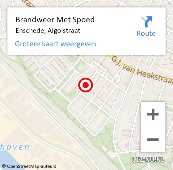 Locatie op kaart van de 112 melding: Brandweer Met Spoed Naar Enschede, Algolstraat op 20 oktober 2018 13:23