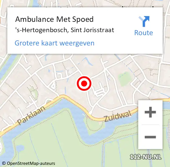Locatie op kaart van de 112 melding: Ambulance Met Spoed Naar 's-Hertogenbosch, Sint Jorisstraat op 20 oktober 2018 14:20