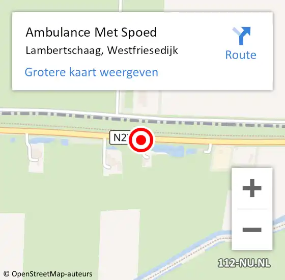 Locatie op kaart van de 112 melding: Ambulance Met Spoed Naar Lambertschaag, Westfriesedijk op 20 oktober 2018 16:21