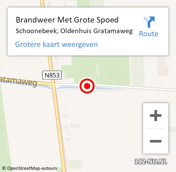 Locatie op kaart van de 112 melding: Brandweer Met Grote Spoed Naar Schoonebeek, Oldenhuis Gratamaweg op 20 oktober 2018 18:23