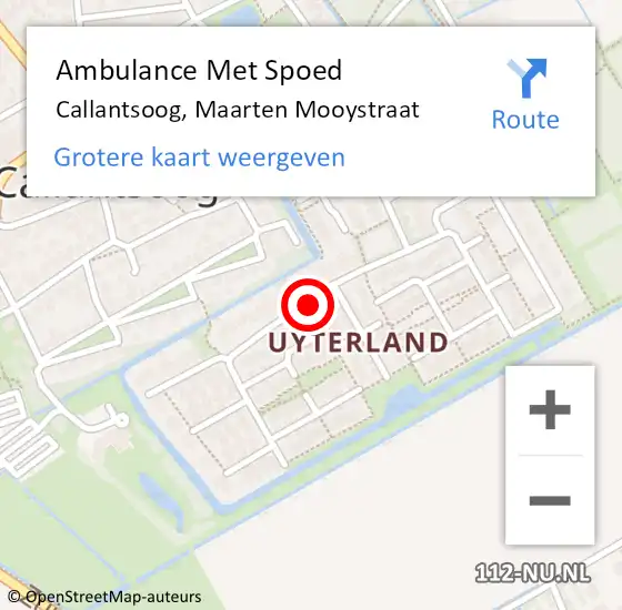 Locatie op kaart van de 112 melding: Ambulance Met Spoed Naar Callantsoog, Maarten Mooystraat op 20 oktober 2018 19:55
