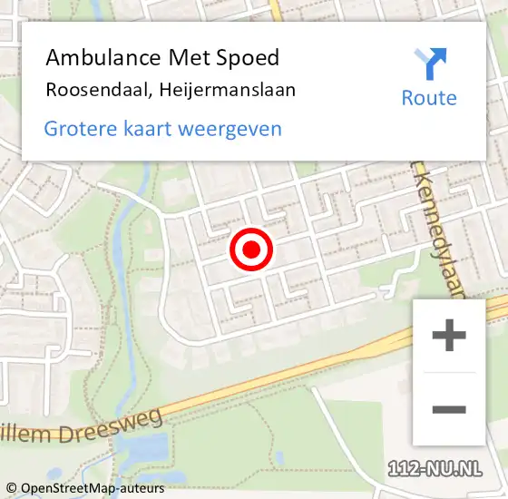 Locatie op kaart van de 112 melding: Ambulance Met Spoed Naar Roosendaal, Heijermanslaan op 21 oktober 2018 00:19