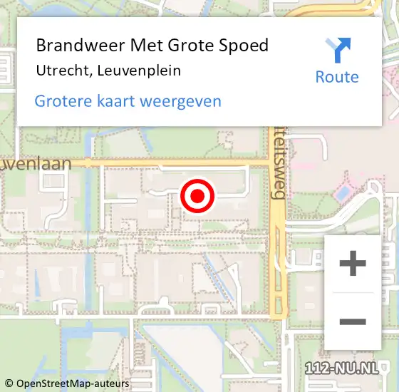 Locatie op kaart van de 112 melding: Brandweer Met Grote Spoed Naar Utrecht, Leuvenplein op 21 oktober 2018 00:34