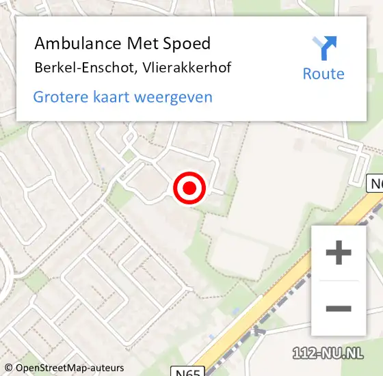 Locatie op kaart van de 112 melding: Ambulance Met Spoed Naar Berkel-Enschot, Vlierakkerhof op 21 oktober 2018 02:52