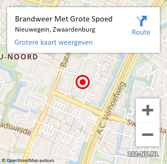 Locatie op kaart van de 112 melding: Brandweer Met Grote Spoed Naar Nieuwegein, Zwaardenburg op 21 oktober 2018 03:56