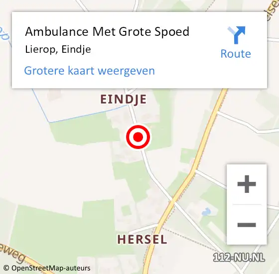 Locatie op kaart van de 112 melding: Ambulance Met Grote Spoed Naar Lierop, Eindje op 21 oktober 2018 07:04