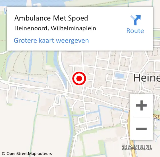 Locatie op kaart van de 112 melding: Ambulance Met Spoed Naar Heinenoord, Wilhelminaplein op 21 oktober 2018 07:59