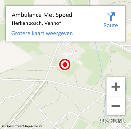 Locatie op kaart van de 112 melding: Ambulance Met Spoed Naar Herkenbosch, Venhof op 21 oktober 2018 09:22