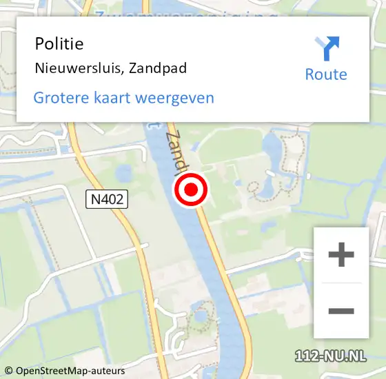 Locatie op kaart van de 112 melding: Politie Nieuwersluis, Zandpad op 21 oktober 2018 10:58