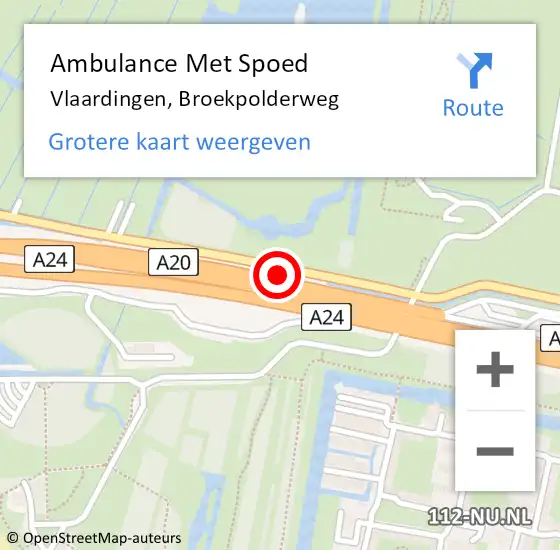 Locatie op kaart van de 112 melding: Ambulance Met Spoed Naar Vlaardingen, Broekpolderweg op 21 oktober 2018 11:50