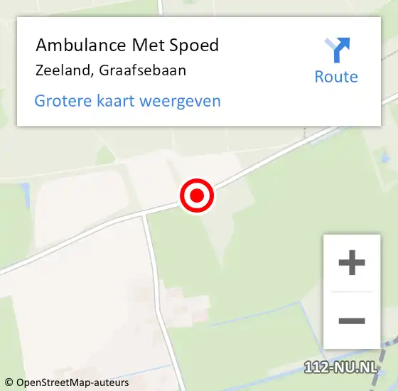 Locatie op kaart van de 112 melding: Ambulance Met Spoed Naar Zeeland, Graafsebaan op 21 oktober 2018 11:51
