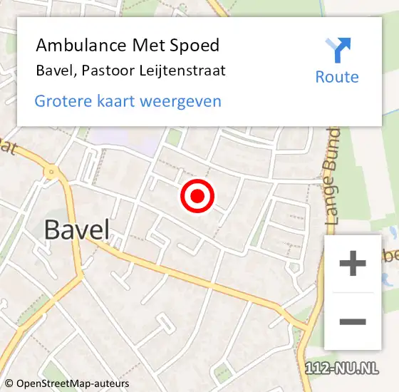 Locatie op kaart van de 112 melding: Ambulance Met Spoed Naar Bavel, Pastoor Leijtenstraat op 21 oktober 2018 12:40