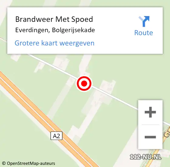 Locatie op kaart van de 112 melding: Brandweer Met Spoed Naar Everdingen, Bolgerijsekade op 21 oktober 2018 14:23